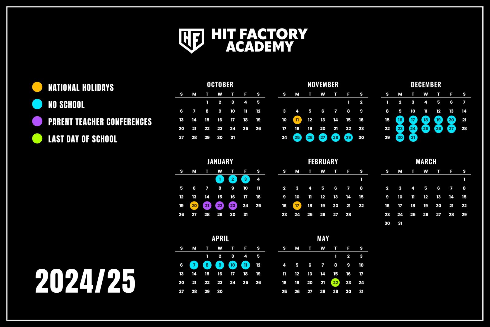 academy schedule